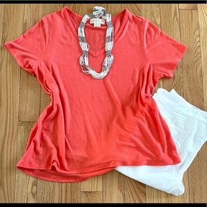 ☀️😎🌴Michael Kors V-Neck Orange/Salmon Top
